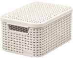 CURVER Cutie de depozitare cu capac, efect de ratan, 7l, fildeș, CURVER "Style S
