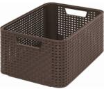 CURVER Cutie de depozitare, efect de ratan, 18l, maro închis, CURVER "Stil M