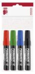 ICO Marker permanent, set, 1-4 mm, vârf teșit, ICO "Permanent 12", 4 culori diferite, 4 buc