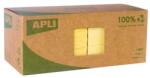 Apli Blocnotes autoadeziv, 75x75 mm, 100 coli, hârtie reciclată, APLI, galben, 1200 coli
