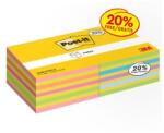 3M POSTIT Blocnotes autoadeziv, 76x76 mm, 2x450 coli, 3M POSTIT, mix de culori, 900 coli