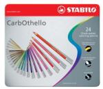 STABILO Creioane pastel, set, rotunde, cutie de tablă, STABILO "CarbOthello", 24 de culori diferite, 24 buc
