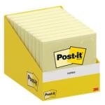 3M POSTIT Blocnotes autoadeziv, 76x76 mm, 100 de coli, 3M POSTIT, galben, 100 de coli