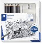 STAEDTLER Creioane grafice, cu ascuțitoare, cu radieră, STAEDTLER "Mars Lumograph 100 C", 6 durități diferite, 12 buc