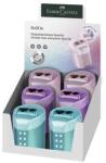Faber-Castell Răzătoare, cu două găuri, cu tavă, suport, FABER-CASTELL "RollOn Sparkle", culori metalice, 6 bucăți