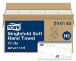 Tork Prosoape de hârtie, pliere în Z, 2 straturi, 250 de coli, sistem H3, Advanced, TORK „Singlefold, albe, pachete de 15 - tonerdepot - 282,62 RON