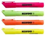 Kores Evidențiator, set, 0, 5-5 mm, KORES "High Liner Plus", 4 culori diferite, 4 buc
