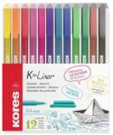 Kores Set de căptușeli, 0, 4 mm, KORES "K-Liner", 12 culori diferite, 12 buc