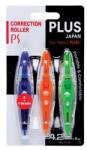 PLUS Corporation Rolă corectoare, 4, 2 mm x 6 m, PLUS "PS", 3 culori diferite, 3 buc