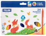 MILAN Creioane colorate din plastic MILAN, triunghiulare 19 buc + 3x Fluo + 2 metalice