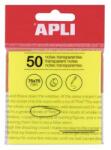 APLI Blocnotes autoadeziv, transparent, impermeabil, 75x75 mm, 50 de coli, APLI, galben, 50 de coli