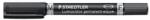 STAEDTLER Marker permanent, F/M, 0, 6/1, 5 mm, vârf conic, cu 2 vârfuri, STAEDTLER "Lumocolor Duo", negru