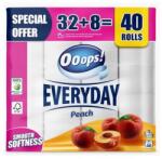 Ooops! Hârtie igienică, 3 straturi, rolă mică, 32+8 role, OOOPS "Everyday", piersică, 40 role