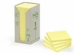 3M POSTIT Blocnotes autoadeziv, 76x76 mm, 16x100 coli, ecologic, 3M POSTIT, galben, 1600 coli