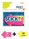 Stick'n Semne de carte, săgeată, plastic 2x30 coli, 76x50mm, STICK N, culori neon, 60 coli