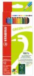 STABILO Creioane colorate, set, hexagonale, STABILO "GreenColors", 12 culori diferite, 12 buc
