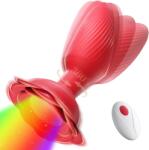 SESSO Vibrator Light Up Rotating Flower Rosu Vibrator