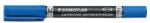 STAEDTLER Marker permanent, F/M, 0, 6/1, 5 mm, vârf conic, cu 2 vârfuri, STAEDTLER "Lumocolor Duo", albastru