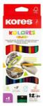 Kores Creioane colorate, față-verso, formă triunghiulară, KORES "Duo", 24 de culori diferite, 12 buc