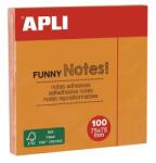 Apli Blocnotes autoadeziv, 75x75 mm, 100 de coli, APLI, portocaliu neon, 100 de coli
