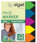 Sigel Semne de carte, plastic, semne de carte 5x40, 12x45 mm, SIGEL „Săgeți, culori mixte, 200 de coli