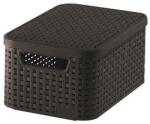 CURVER Cutie de depozitare cu capac, efect de ratan, 7l, maro, CURVER, „Style S