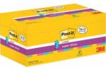 3M POSTIT Blocnotes autoadeziv, "Z", 76x76 mm, 16x90 coli, 3M POSTIT, "Super Sticky", mix de culori, 1440 coli