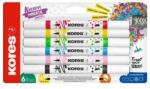 Kores Marker decorativ, set, acrilic, 1-2 mm, față-verso, KORES "K-Kreative", 6 culori diferite, 6 buc