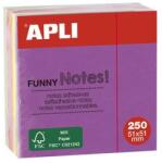 Apli Blocnotes autoadeziv, 51x51 mm, 250 de coli, APLI, neon, 250 de coli