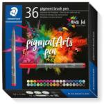STAEDTLER Set markere pensulă, STAEDTLER „Pigment brush 371, 36 de culori diferite, 36 buc