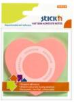 STICK N Blocnotes autoadeziv, inimă, 70x70 mm, 50 de coli, STICK N, roz, 50 de coli