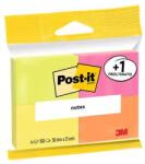 3M POSTIT Blocnotes autoadeziv, 38x51 mm, 4x100 coli, 3M POSTIT, "Neon", 400 coli