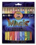 KOH-I-NOOR Creioane triunghiulare KOH-I-NOOR "MAGIC 3408" cu set dur multicolor 12+1 buc