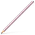 Faber-Castell Creion grafic, B, triunghiular, FABER-CASTELL "Sparkle Jumbo", roz metalizat