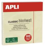 Apli Blocnotes autoadeziv, 75x75 mm, 100 coli, APLI, galben, 100 coli