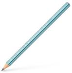 Faber-Castell Creion grafic, B, triunghiular, FABER-CASTELL "Sparkle Jumbo", albastru metalizat