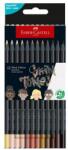 Faber-Castell Creioane colorate, set, triunghiulare, FABER-CASTELL "Black Edition", 12 nuanțe diferite de piele, 12 buc
