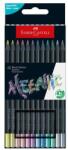 Faber-Castell Creioane colorate, set, triunghiulare, FABER-CASTELL "Black Edition", 12 culori metalice diferite, 12 buc