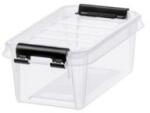 SMARTSTORE Cutie de depozitare, plastic, 0, 3 l, mânere negre, SMARTSTORE "Classic 0.5", transparentă