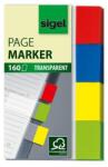Sigel Semne de carte, plastic, 4x40 semne de carte, 20x50 mm, SIGEL "Clear", amestec de culori, 160 de coli