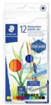 STAEDTLER Creioane acuarelă, set, hexagonale, STAEDTLER® "146 10C", 12 culori diferite, 12 buc