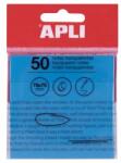 APLI Blocnotes autoadeziv, transparent, impermeabil, 75x75 mm, 50 de coli, APLI, albastru, 50 de coli
