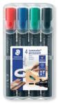 STAEDTLER Marker permanent, set, 2 mm, vârf conic, STAEDTLER "Lumocolor 352", 4 culori diferite, 4 buc