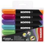 Kores Marker permanent, 3 mm, vârf conic, KORES "K-Marker XP1", 6 culori diferite, 6 buc