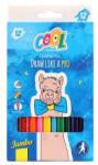 Victoria Creioane colorate, set, triunghiulare, groase, COOL BY VICTORIA, 12 culori diferite, 12 buc