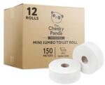 The Cheeky Panda Hârtie igienică, bambus, 2 straturi, rolă mare, diametru: 18 cm, 150 m/rolă, 12 role, CHEEKY PANDA, albă, 12 role