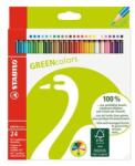 STABILO Creioane colorate, hexagonale, STABILO "GreenColours", 24 de culori, 24 buc