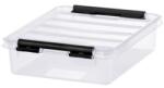 SMARTSTORE Cutie de depozitare, plastic, 1 l, mânere negre, SMARTSTORE "Classic 1", transparentă