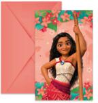 Procos Disney Hercegnők Vaiana 2 party meghívó borítékkal 6db-os szett (97379) - jatekshop