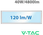 V-TAC LED panel (1200 x 300mm) 40W - hideg fehér (120lm/W), Backlit, CREE LED, 6 év garancia ( 241486)
